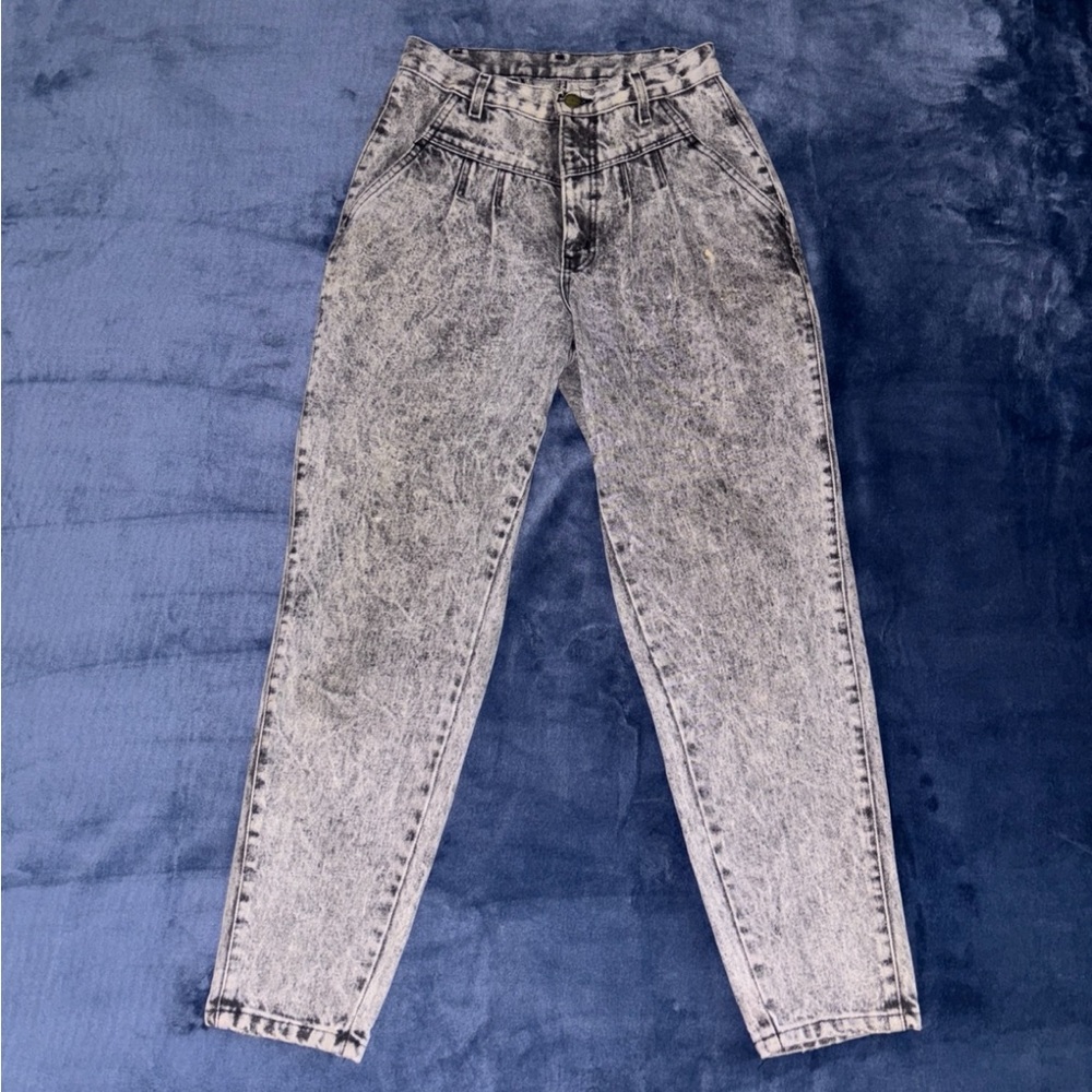 Vtg 80s Chic Mom retro Jeans High Waist Stone Washed Acid Size 12
